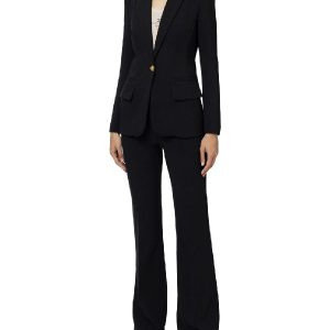 Tailleur in crêpe stretch con giacca sfiancata e pantalone dritto – Elisabetta Franchi