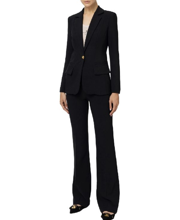 Tailleur in crêpe stretch con giacca sfiancata e pantalone dritto – Elisabetta Franchi