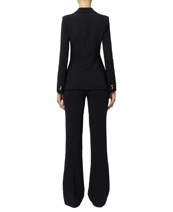Tailleur in crêpe stretch con giacca sfiancata e pantalone dritto – Elisabetta Franchi - immagine 4