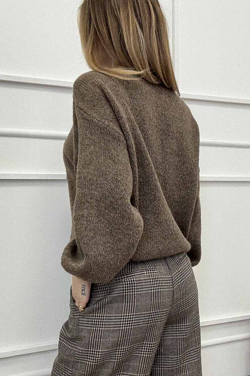 VelvetSnack Maglia Ho il Mal di Gente Tortora - immagine 5