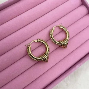 VelvetSnack Orecchini Cerchio Corda Oro