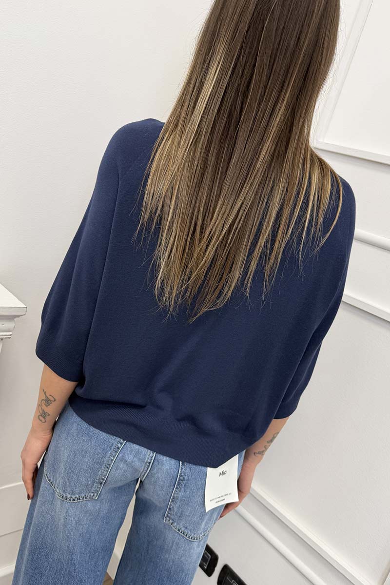 Vicolo Maglia Mezza Manica Blu Navy - immagine 3