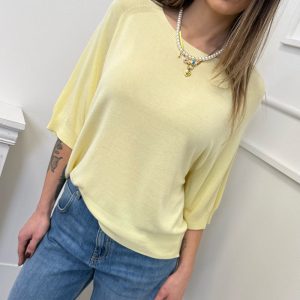Vicolo Maglia Mezza Manica Butter Yellow