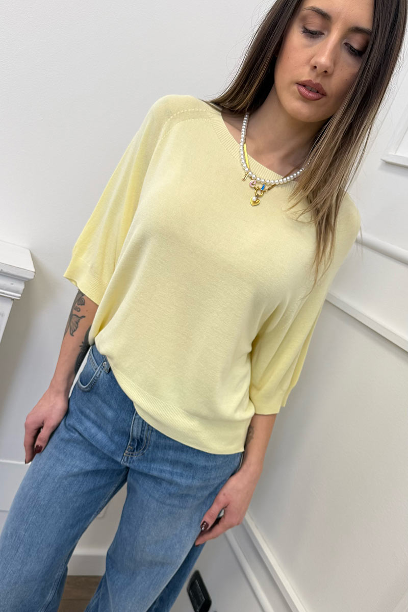 Vicolo Maglia Mezza Manica Butter Yellow - immagine 2