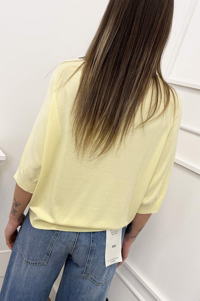 Vicolo Maglia Mezza Manica Butter Yellow - immagine 4