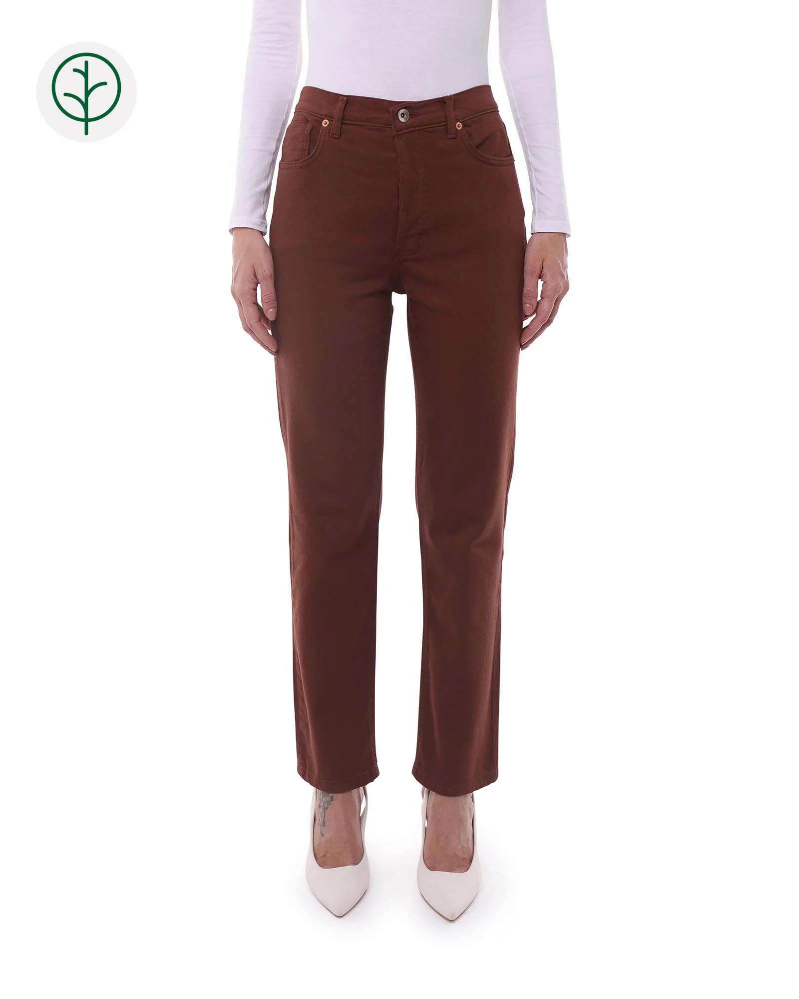 Jeans Donna in Cotone Organico (Taper - Choco)