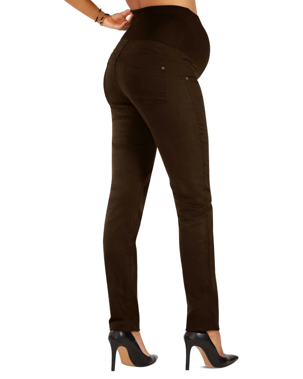 Pantalone Premaman a Sigaretta - Marrone - immagine 3