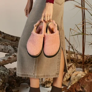 SANDALO SHEARLING NEVADA ROSA