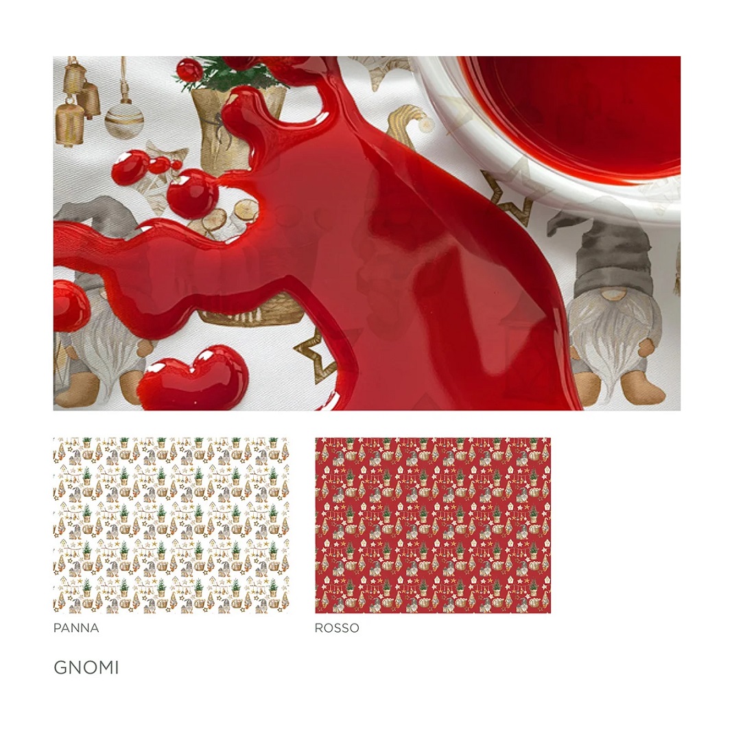 VINGI – Tovaglia Antimacchia Natalizia Con Gnomi - immagine 3