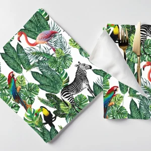 6 Tovaglioli Natura Tropicale Bianca