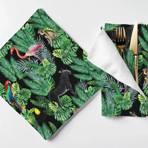 6 Tovaglioli Natura Tropicale Nera