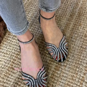 Sandali Bassi Diamante Nero